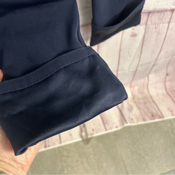 10 Crosby Derek Lam trendy navy blue preppy grommet embellished pants size 8 - Picture 5 of 13